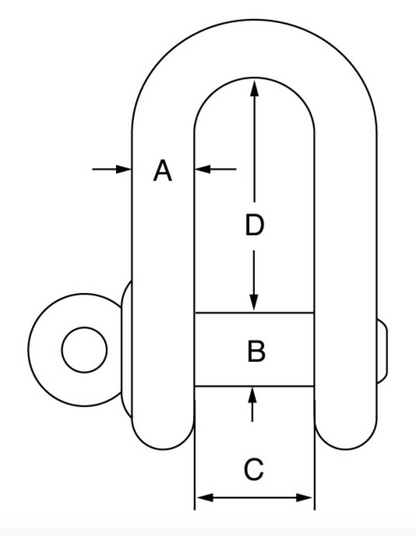 Stainless Steel Commercial Screw Pin Dee Shackle