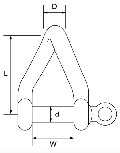 Stainless Steel Twisted Shackle