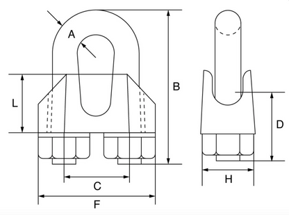 Stainless Steel AISI 316 Wire Rope Grip