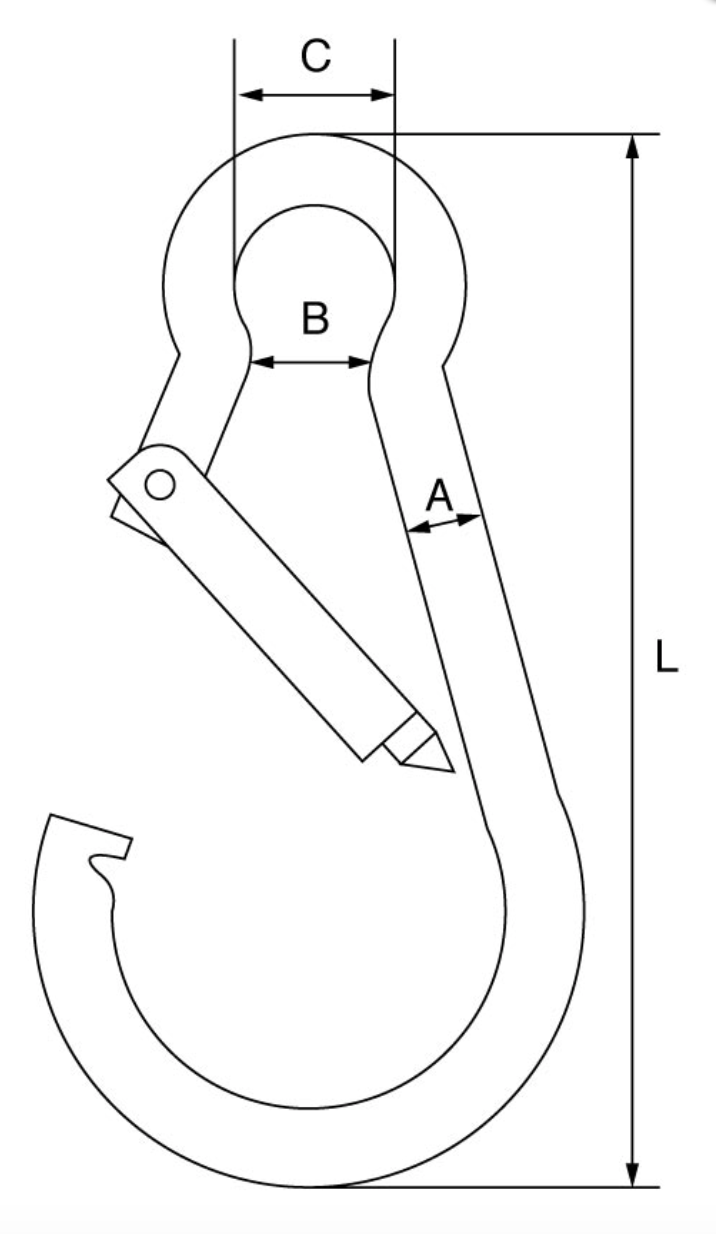 Stainless Steel AISI 316 Carbine Hook