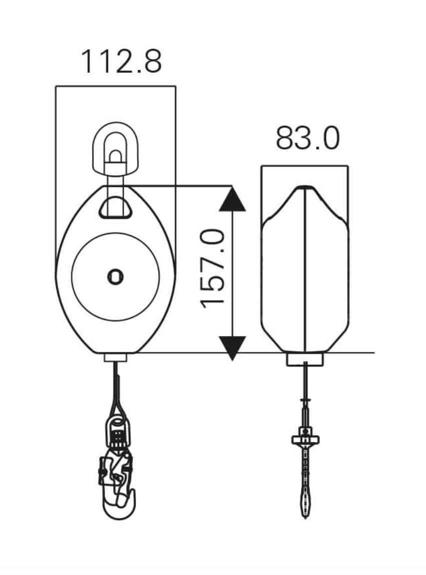 Kratos - 3.5m Olympe Wire Rope Fall Arrest Block