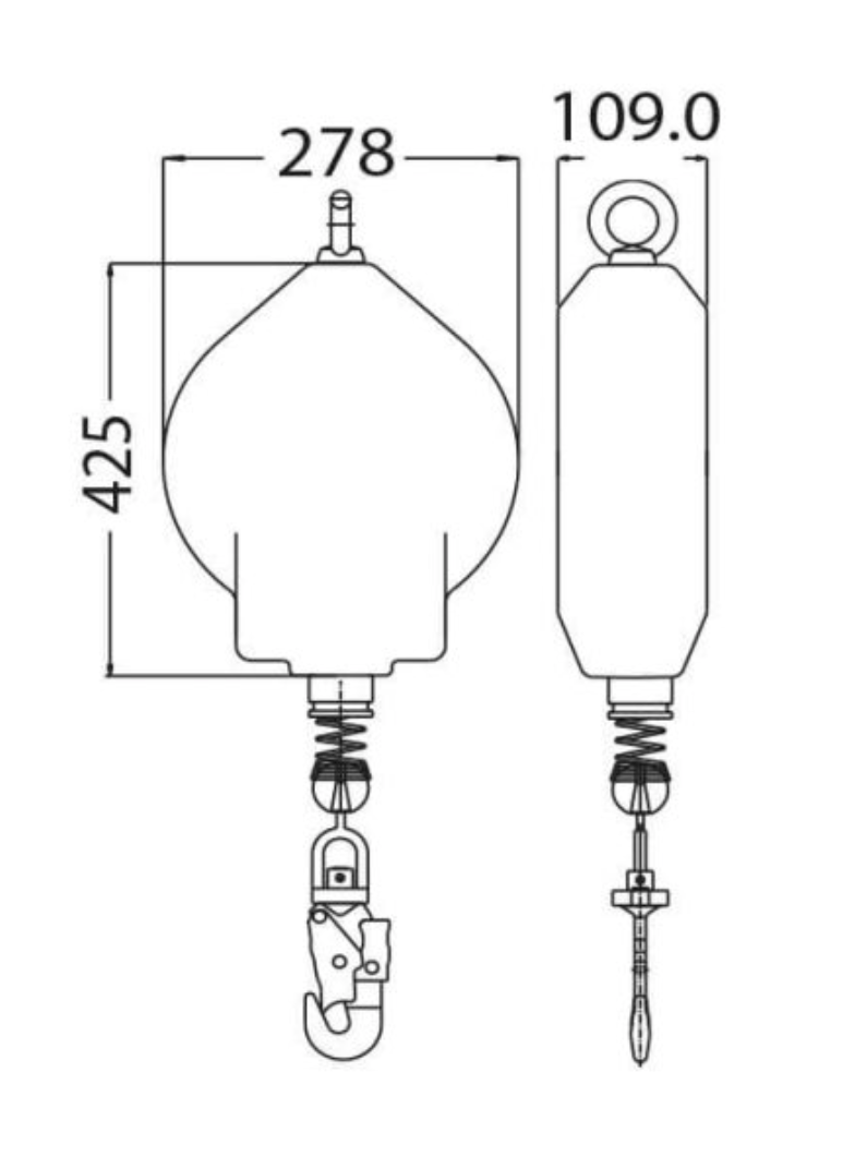 Kratos - 25m or 30m Olympe Wire Rope Fall Arrest Block - Vertical Use Only