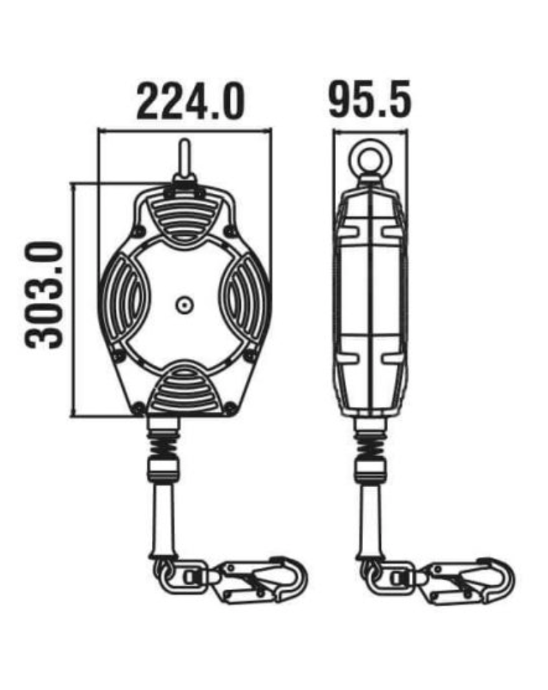 Kratos - 20m Helixon Retractable Wire Rope Fall Arrest Block