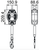 Dimensions of 6m Helixon-S Retractable Webbing Fall Arrest Block