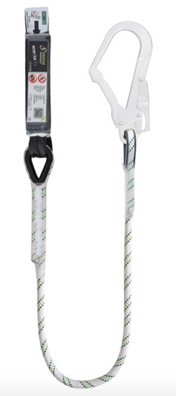  1.5m or 1.8m Gravity Shock Absorbing Kernmantle Single Rope Lanyard with Textile Loop & Scaff Hook