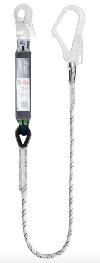  1.5m or 1.8m Gravity Shock Absorbing Kernmantle Single Rope Lanyard with Snap Hook & Scaff Hook