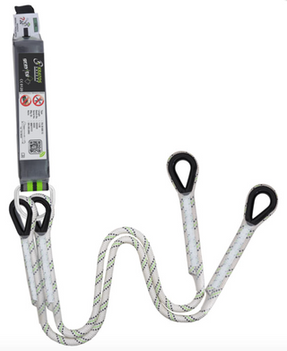  Gravity Y Forked Shock Absorbing Kernmantle 11mm Dia Rope Lanyard with Thimble Eyes