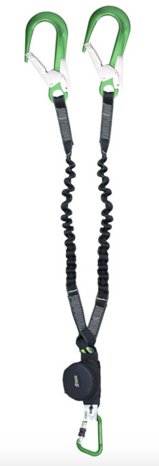  Kratos - 1.5m Gravity-S Y Forked Shock Absorbing Expandable Webbing Lanyard with Twin Scaff Hooks