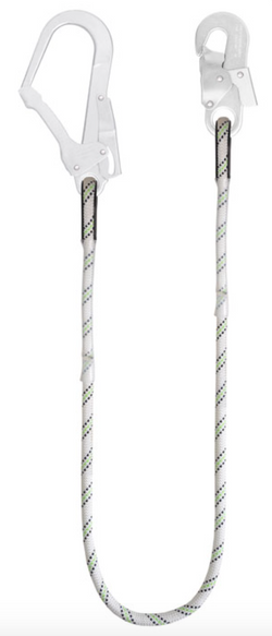  1m or 1.5m or 2m Restraint Kernmantle Rope Lanyard - 11mm Diameter - Scaff Hook 1 End, Snap Hook Other