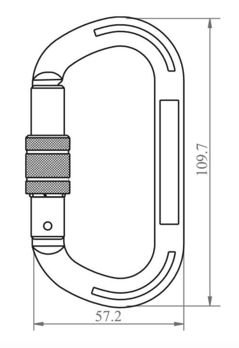 Dimensions Aluminium Keylock Screw Locking Karabiner