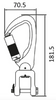 Dimensions for Aluminium Quarter Turn Clevis Swivel Hook