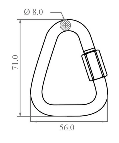 Steel Delta Quick Link - MBS 22kN - Gate Opening 10mm