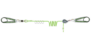  25m 4 User Horizontal Temporary Lifeline System with Integrated Rings