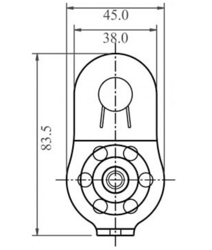 Kratos - Single Aluminium Pulley - 18kN - for 9-12mm DIA Rope Dimensions