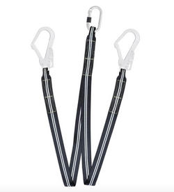 1.5m Flame Resistant Y Forked Restraint Webbing Lanyard with Twin Scaff Hooks