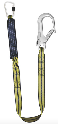  2m ATEX Shock Absorbing Webbing Lanyard with Scaff Hook