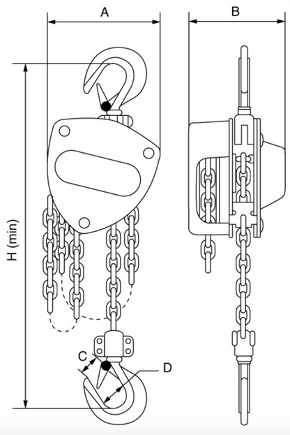 GT Viper Chain Block 1,000kg Capacity