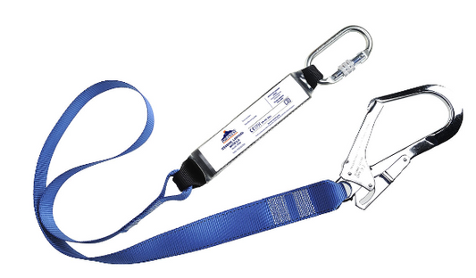 Single Webbing Lanyard With Shock Absorber Royal Blue