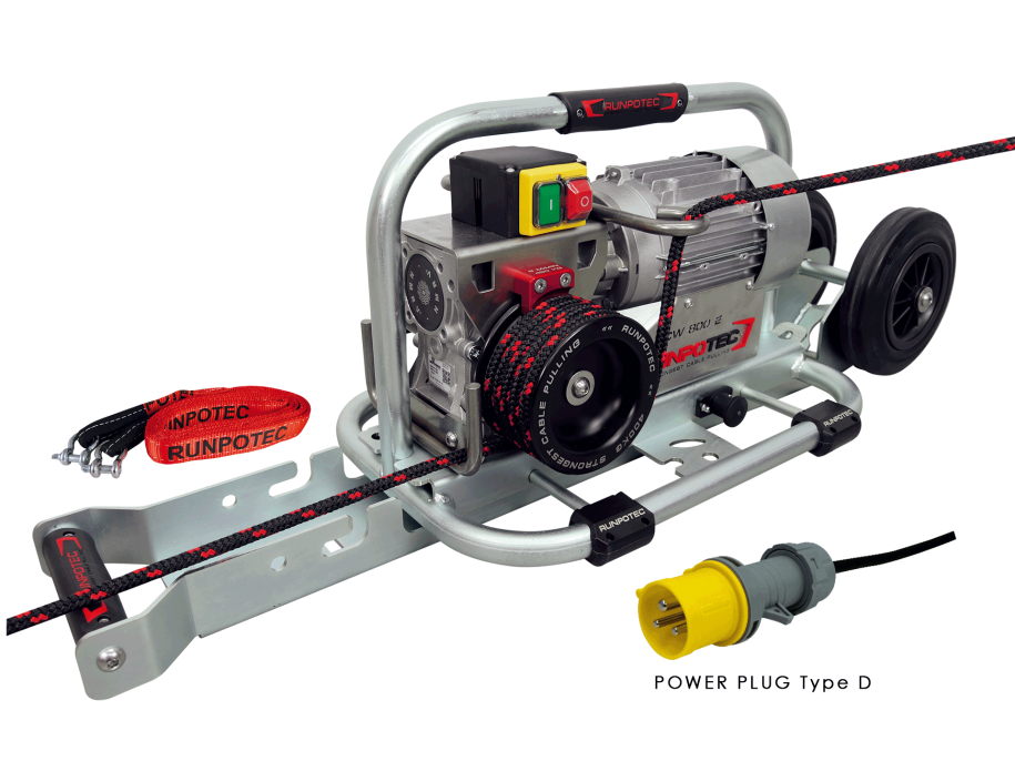 115V Capstan Winch CW 800 E INCL. Steel Trolley Mounting Rail And Strap