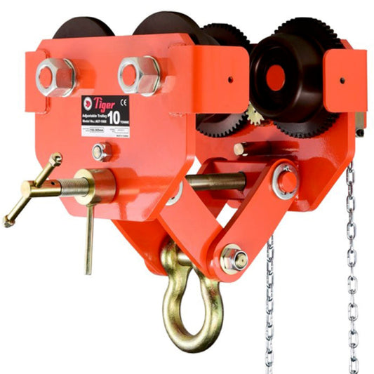 TIGER ADJUSTABLE GEARED TROLLEY TYPE AGT (with lockable adjustment to spindle bar)