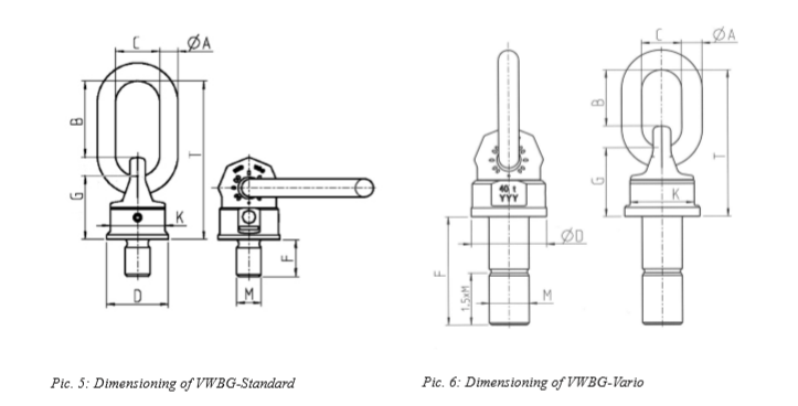 RUD VWBG Load Ring Bolted Main Dimensions