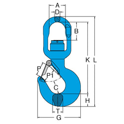 YOKE Grade 100 Swivel Bearing Hoist Hook