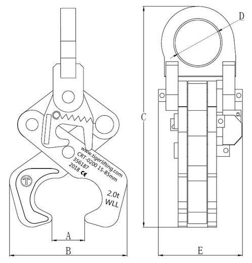 TIGER RAIL CLAMP - CRT Ref: 240-4 - Hoistshop