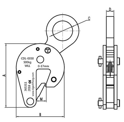 TIGER DRUM LIFTING CLAMP - CDL Ref: 240-6 - Hoistshop