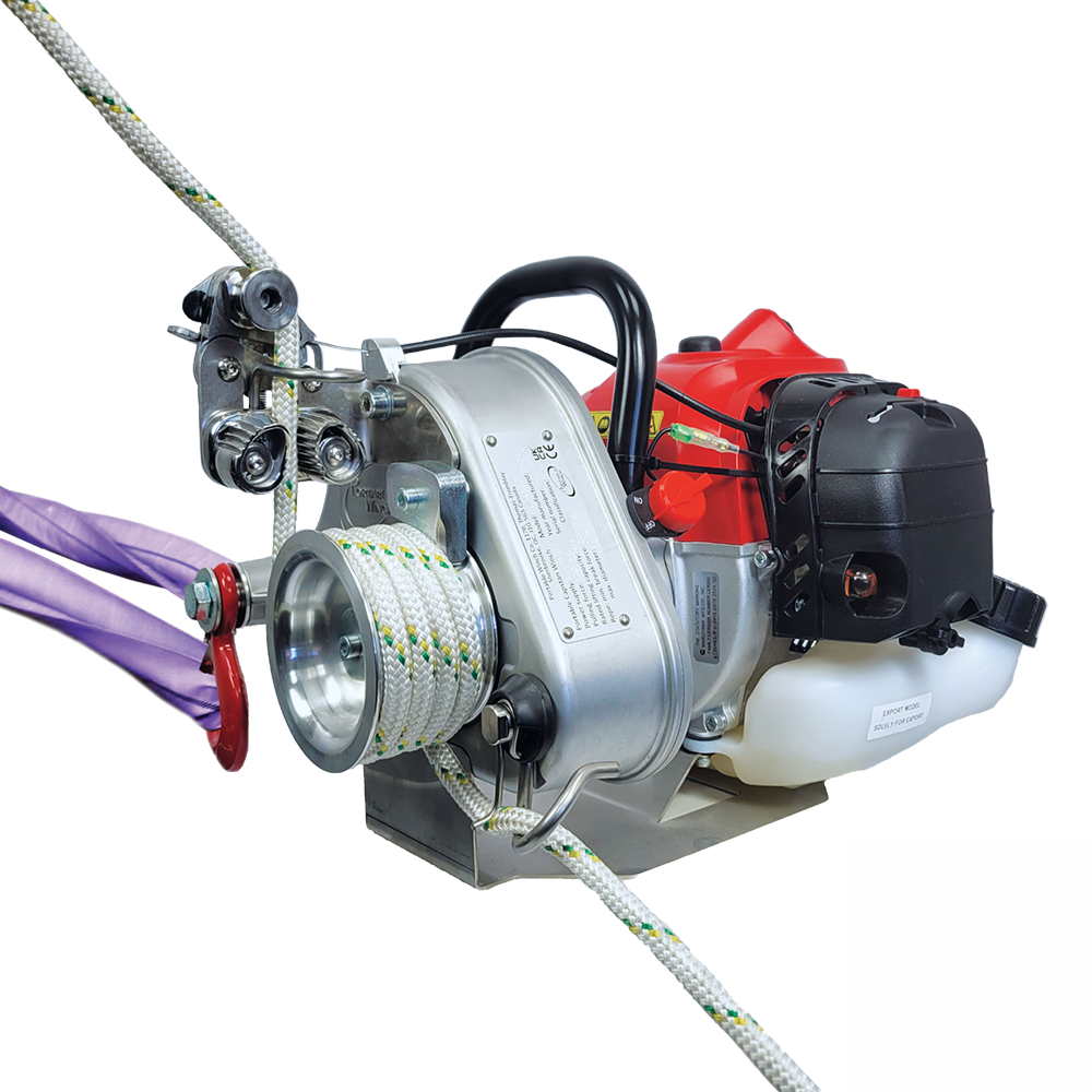 Portable Winch PCW4500 Petrol Pulling Winch with 2-Stroke Engine and rope from RiggingUK